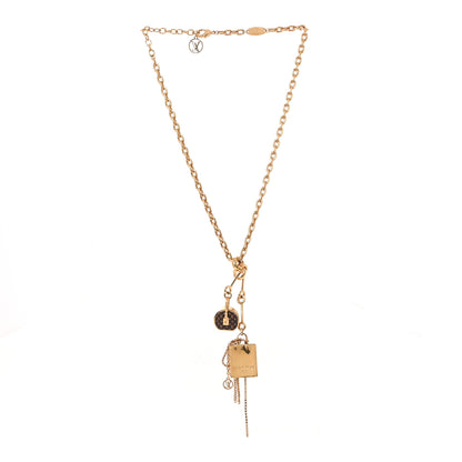 Louis Vuitton Metal Mini Boite Chapeau Pendant Necklace Gold 3 of 6