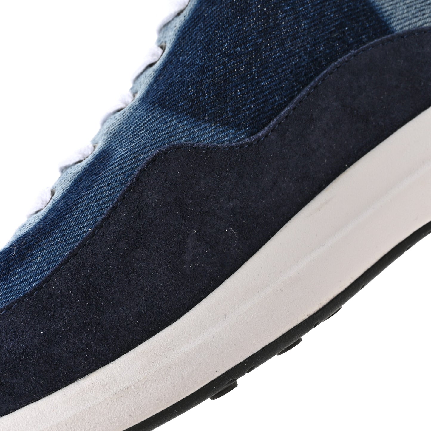 Denim Suede Calfskin Womens CC Sneakers 37 Dark Blue