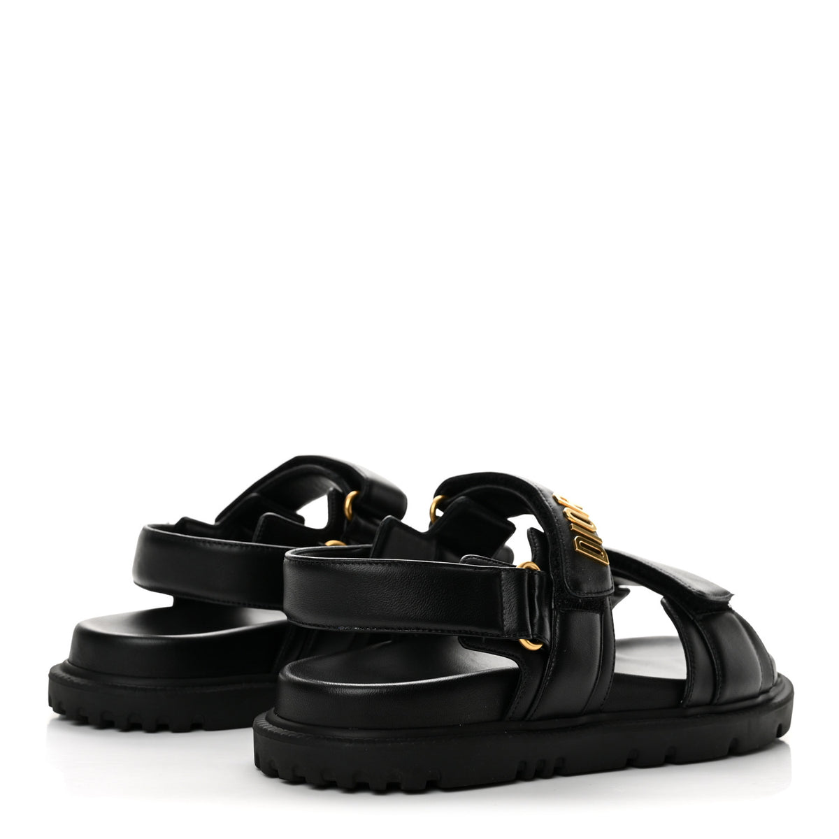 Christian Dior Lambskin Dioract 10mm Sandals 36.5 Black 5 of 13