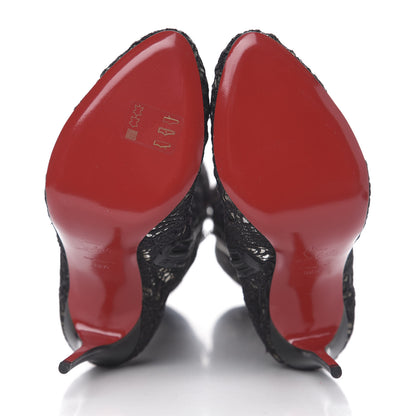 Christian Louboutin Mesh Guipure Wax Lace Kid Tennissina 100 Tall Boots 38.5 Black 5 of 7