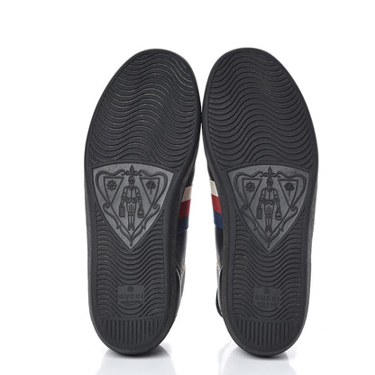 Gucci Calfskin Bee Star Embroidered Sylvie Web Ace Sneakers 40 Black 6 of 14