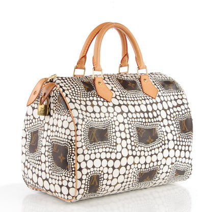 Louis Vuitton Monogram Kusama Town Speedy 30 White 3 of 7