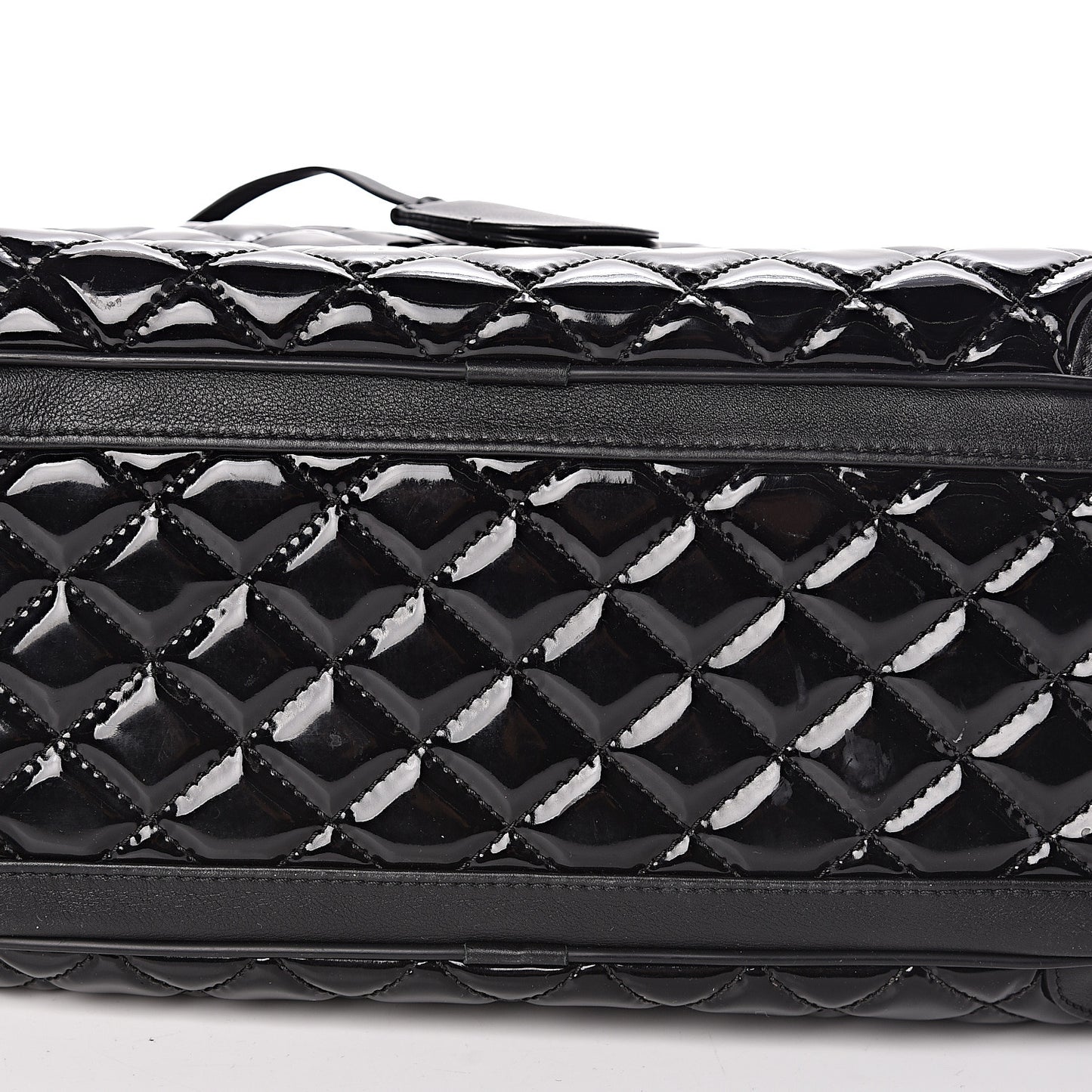 Patent Quilted Travel Bag Black