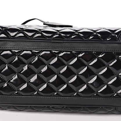 Chanel Patent Quilted Travel Bag Black 14 of 16