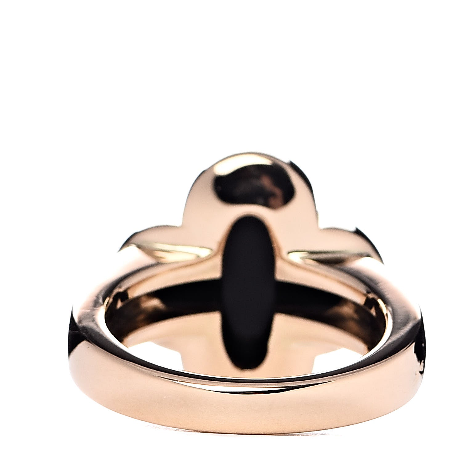 Van Cleef & Arpels 18K Yellow Gold Black Onyx Pure Alhambra Ring 48 4.5 3 of 5