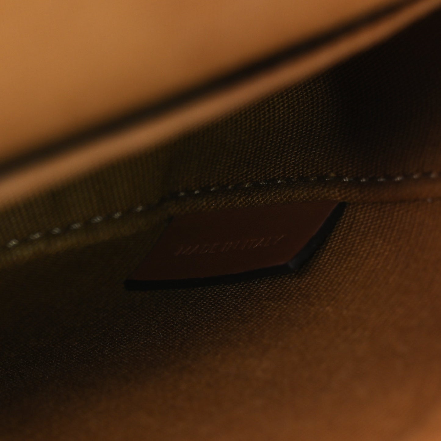 Canvas Calfskin Triomphe Mini Besace Tan