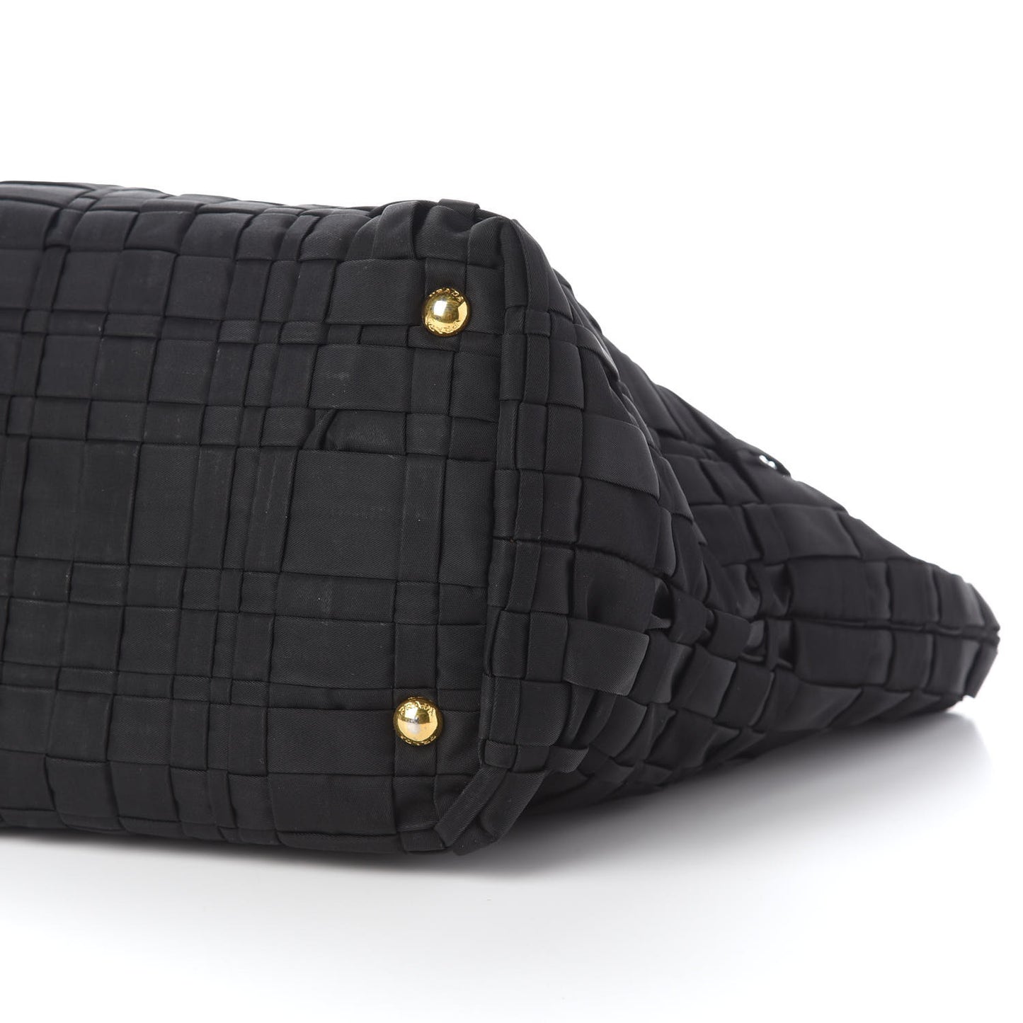 Tessuto Nylon Woven Shopping Tote Black