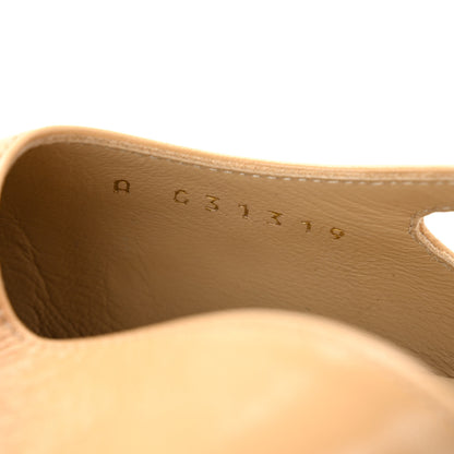 Chanel Goatskin Grosgrain Cap Toe CC Slingback Sandals 40 Beige Black 9 of 10
