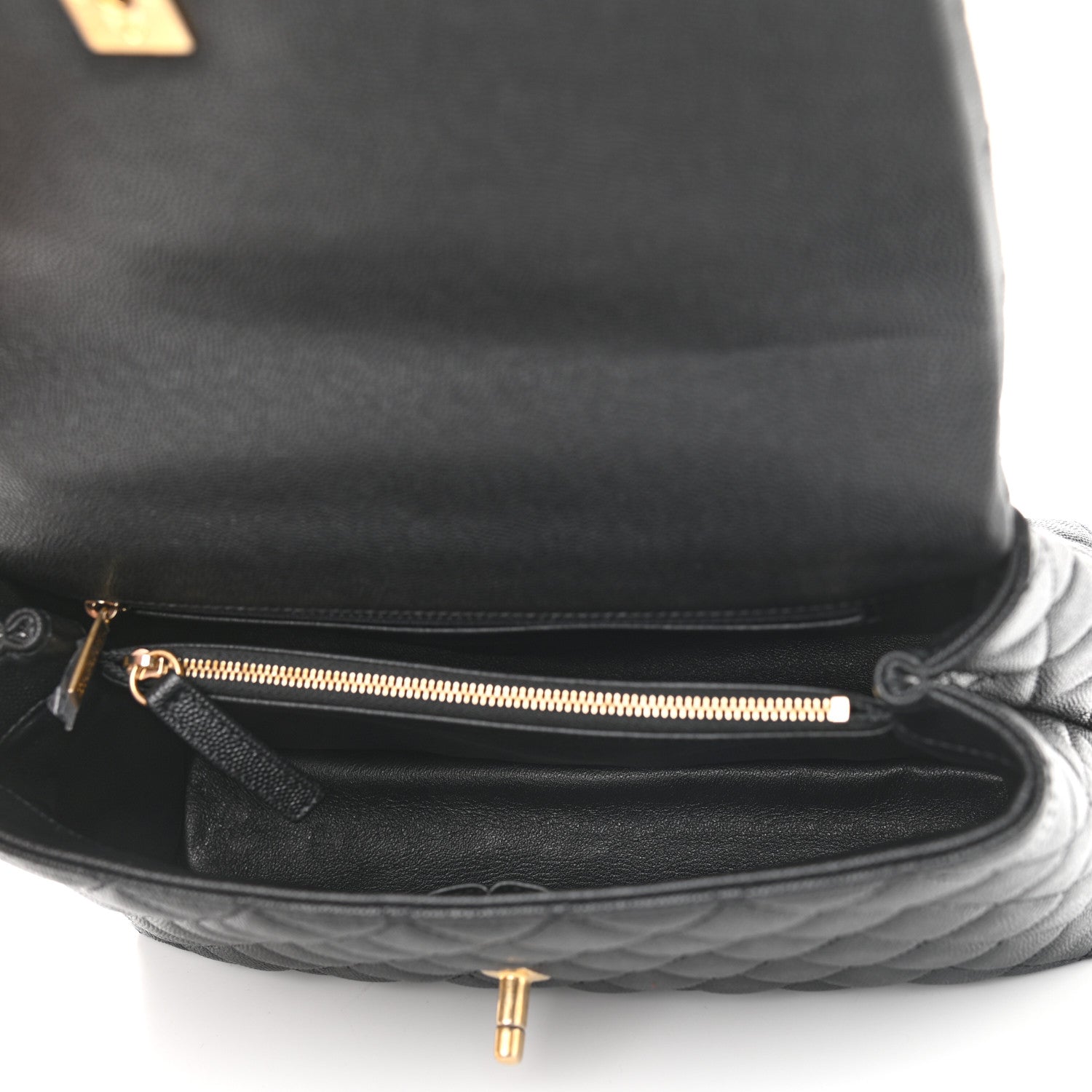 Chanel Caviar Lizard Quilted Small Coco Handle Flap Black 4 of 9