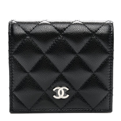 Chanel Caviar Quilted Compact Bifold Wallet Black 1 of 9