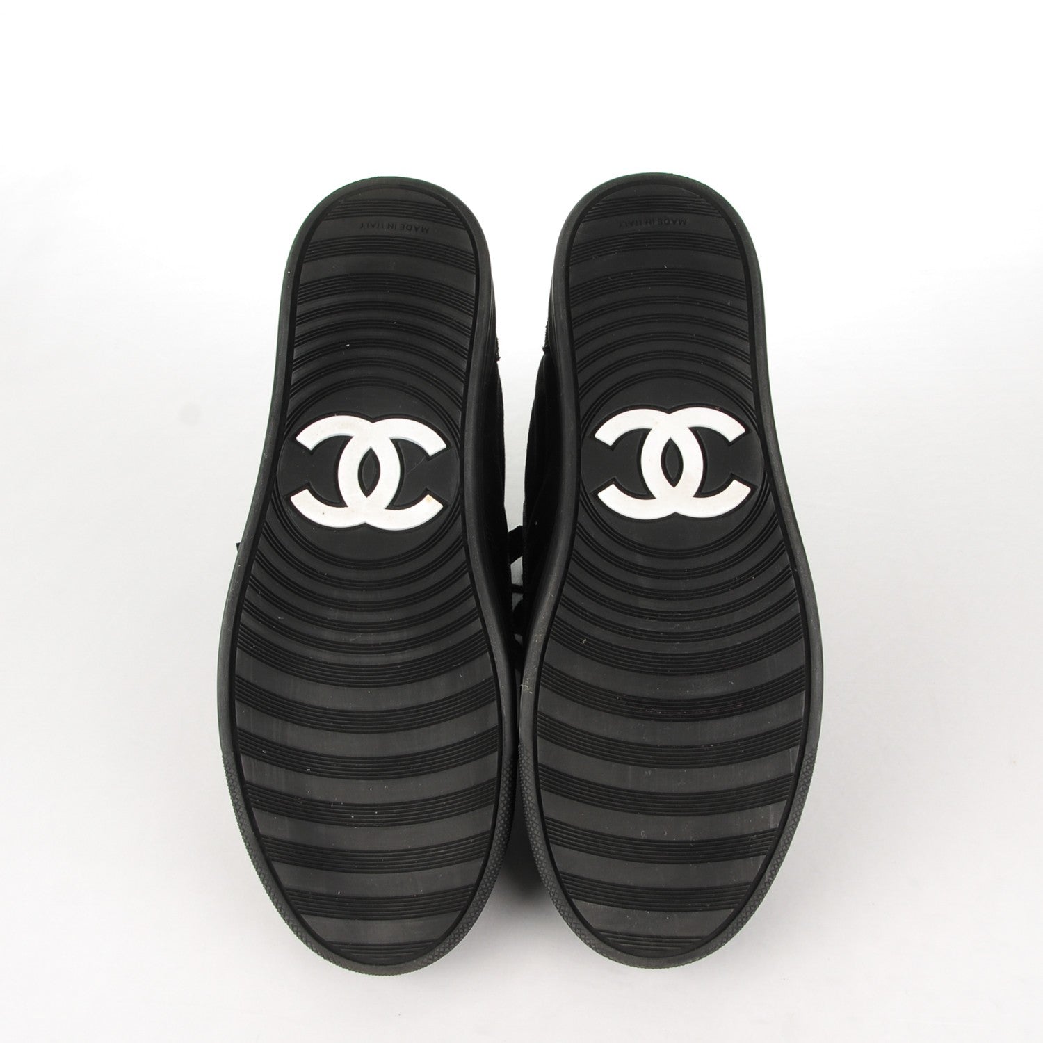 Chanel Canvas Suede Zipped Sneakers 37 Black 5 of 7
