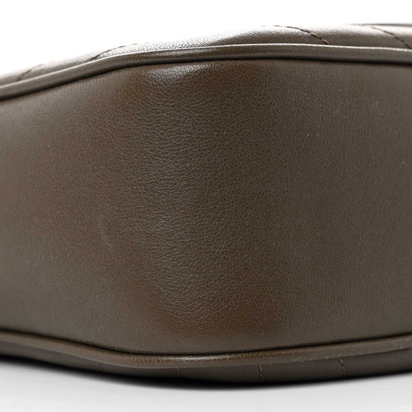 Sakai Be Green Calfskin Diagonal Stitched Small Blondie Shoulder Bag Craclet Brown
