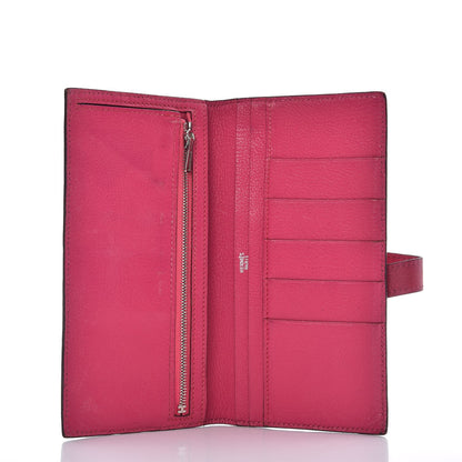 Hermes Chevre Mysore Bearn Wallet Rose Shocking 5 of 11
