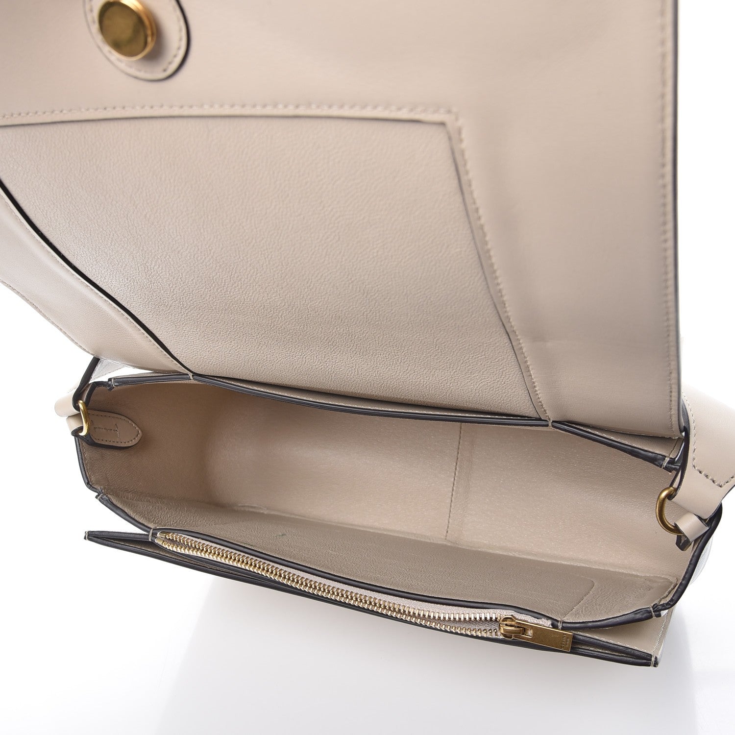 Celine Shiny Smooth Calfskin Medium Frame Shoulder Bag Grege Storm 5 of 10