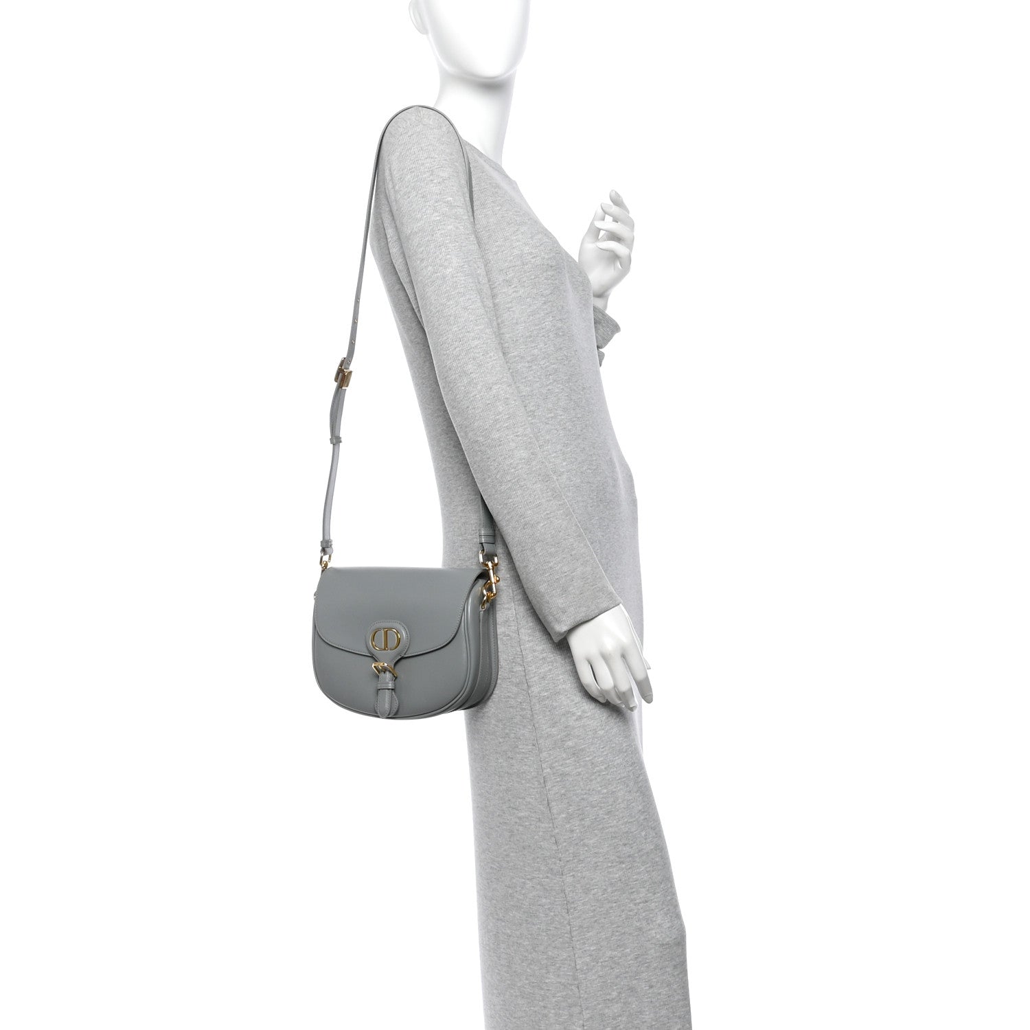 Christian Dior Box Calfskin Medium Bobby Flap Gray 2 of 12