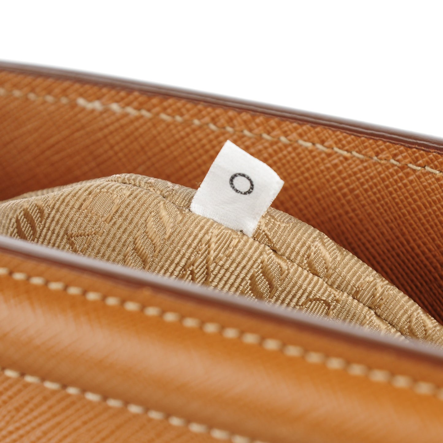Saffiano Lux Bi-Color Parabole Tote Caramel Mimosa