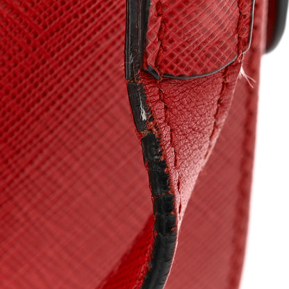 Prada Saffiano Lux Embleme Flap Shoulder Bag Fuoco 13 of 15