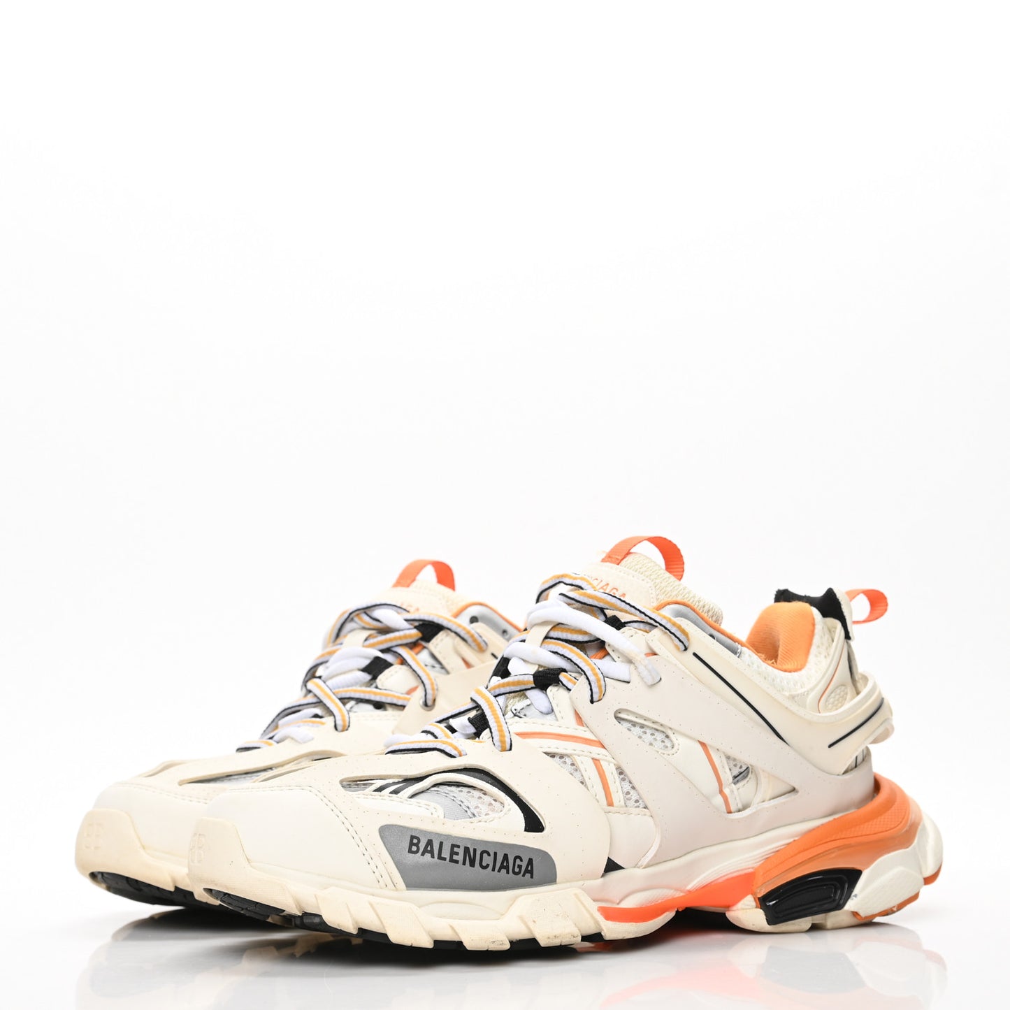 Mesh Nubuck Effect Fabric LED Mens Track Sneakers 40 White Orange