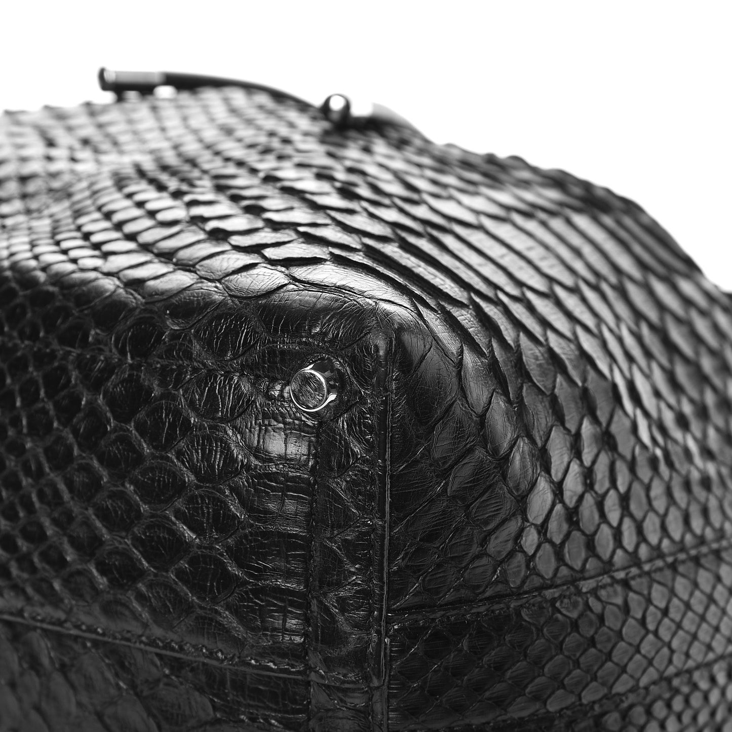 Python Medium Bucket Bag Black