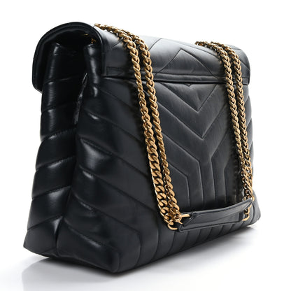 Saint Laurent Calfskin Y Quilted Monogram Medium Loulou Chain Satchel Black 3 of 9