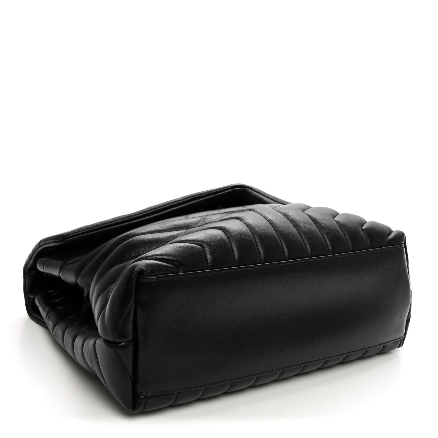 Calfskin Y Quilted Monogram Monochrome Medium Loulou Chain Satchel Black