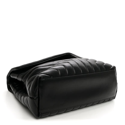 Saint Laurent Calfskin Y Quilted Monogram Monochrome Medium Loulou Chain Satchel Black 4 of 10