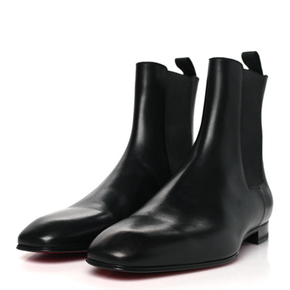 Christian Louboutin Calfskin Mens Roadie Flat Chelsea Boots 42.5 Black 4 of 9