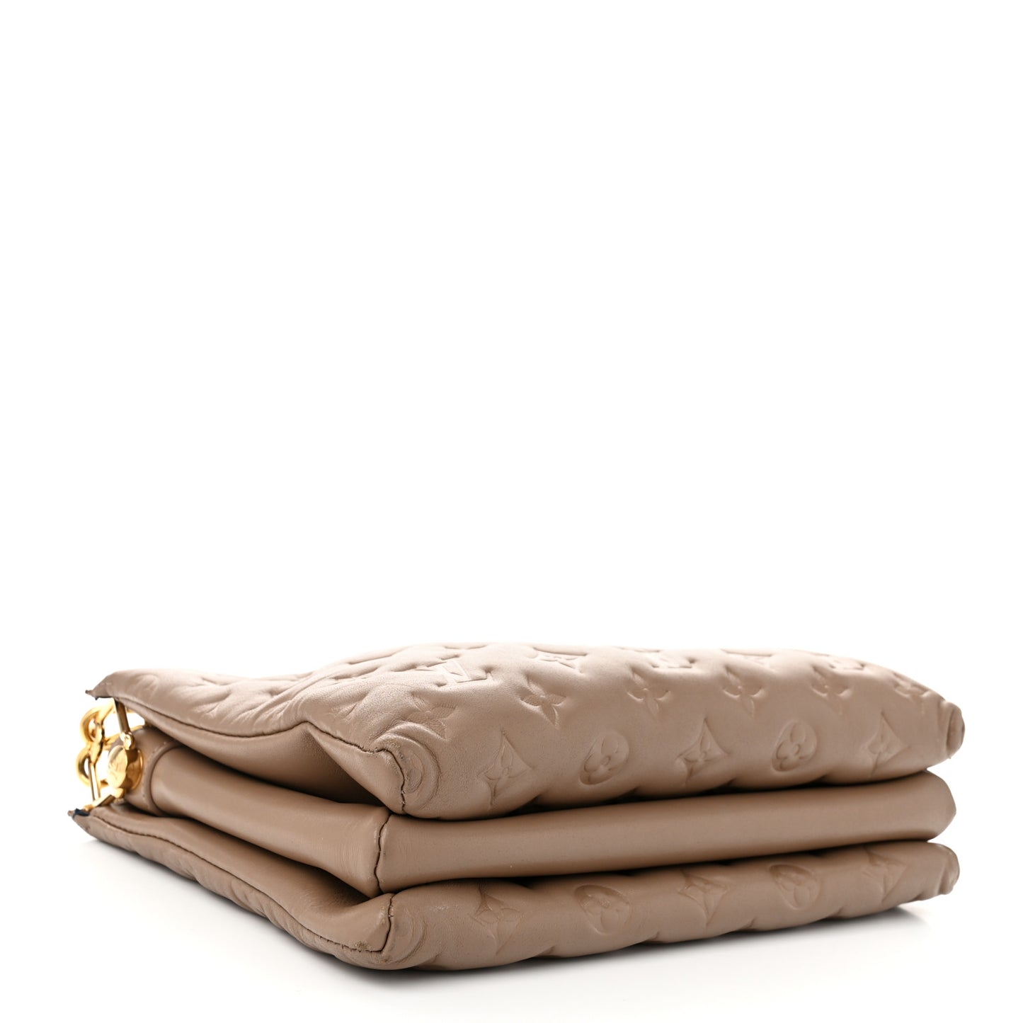 Lambskin Embossed Monogram Coussin PM Taupe