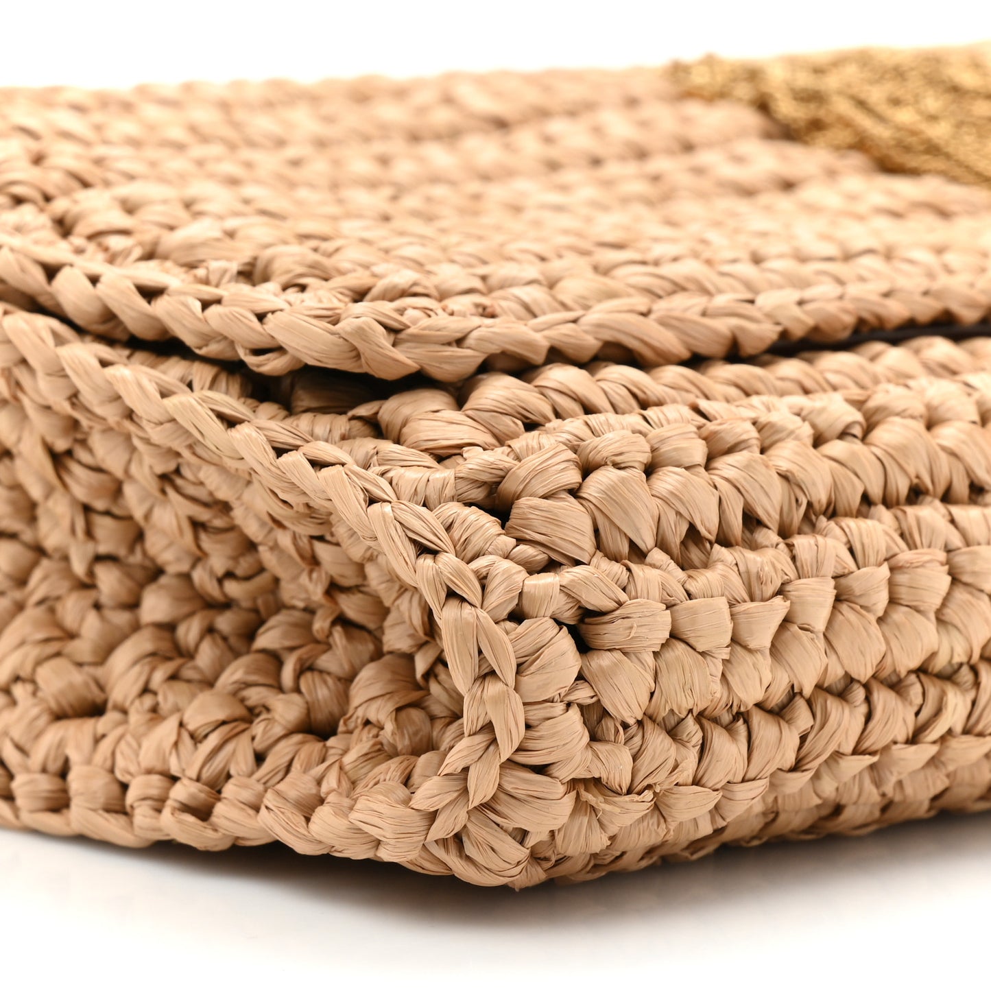 Raffia Monogram Tassel Kate 99 Dark Nude