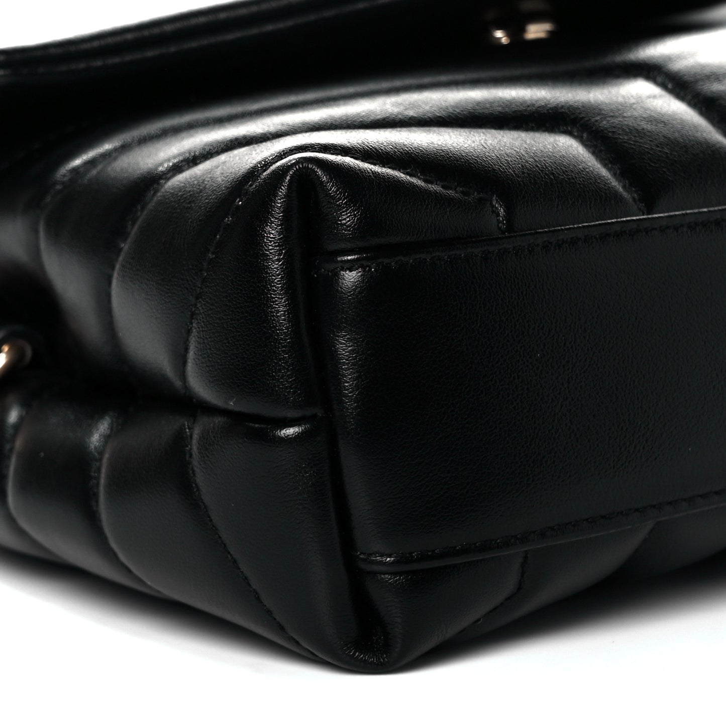 Calfskin Y Quilted Monogram Toy Loulou Crossbody Bag Black