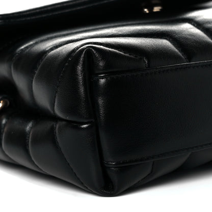 Saint Laurent Calfskin Y Quilted Monogram Toy Loulou Crossbody Bag Black 4 of 9