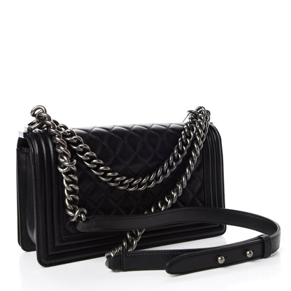 Chanel Lambskin Quilted Medium Boy Flap Black 3 of 10
