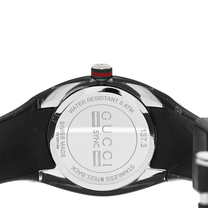 Gucci Stainless Steel Rubber 36mm Sync Web Quartz Watch Black 4 of 4
