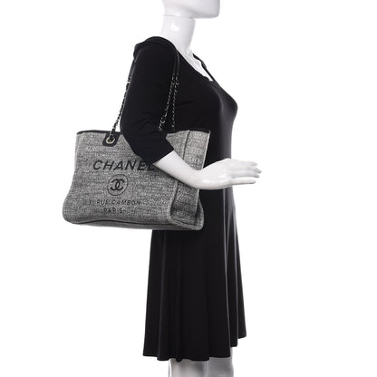Chanel Canvas Small Deauville Tote Grey 2 of 10