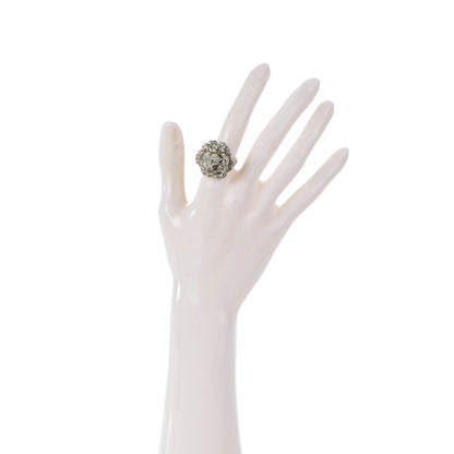 Chanel Strass CC Camellia Ring 6.5 Silver 2 of 5
