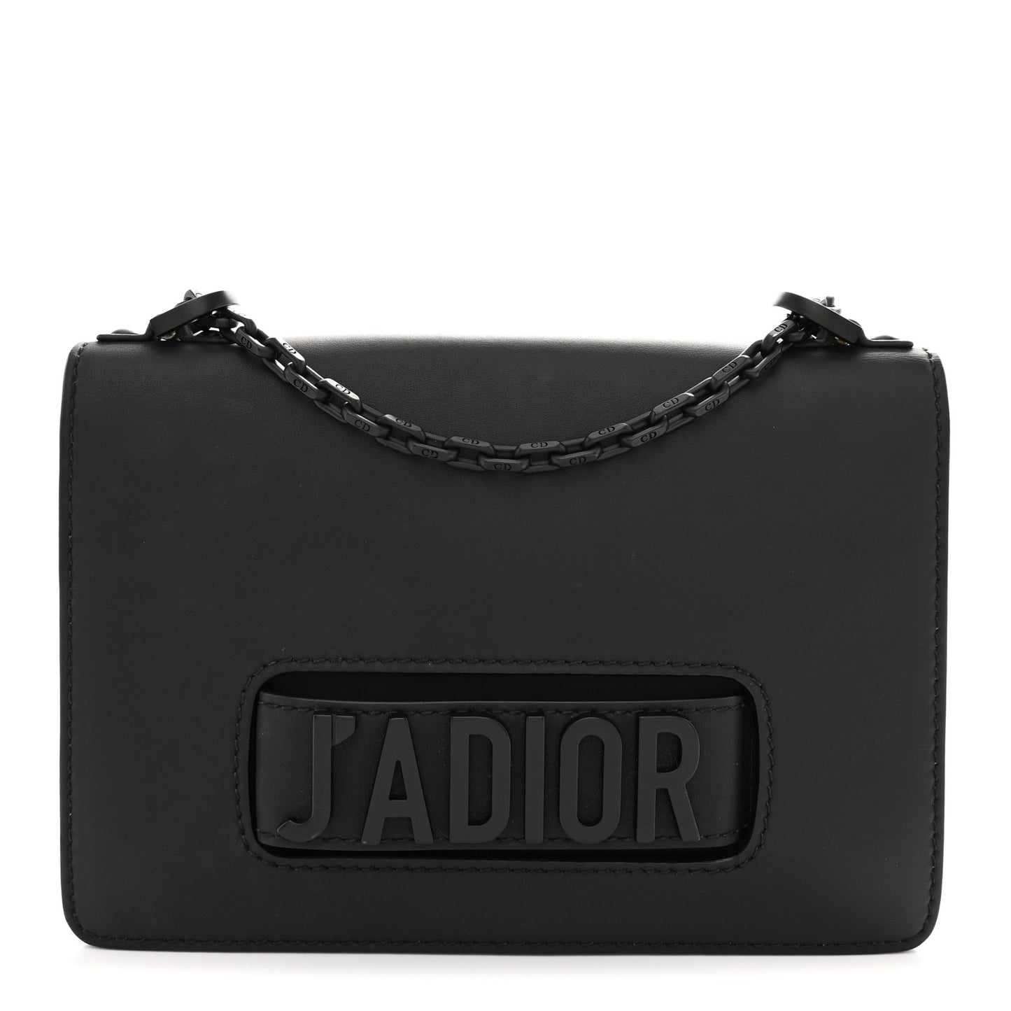 Ultra Matte Calfskin J'Adior Chain Flap Bag Black