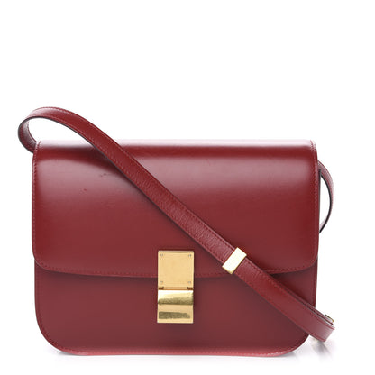 Celine Box Calfskin Medium Classic Box Flap Bag Red 1 of 12