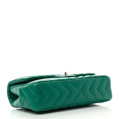 Chanel Lambskin Chevron Quilted Medium Single Flap Green 4 of 10