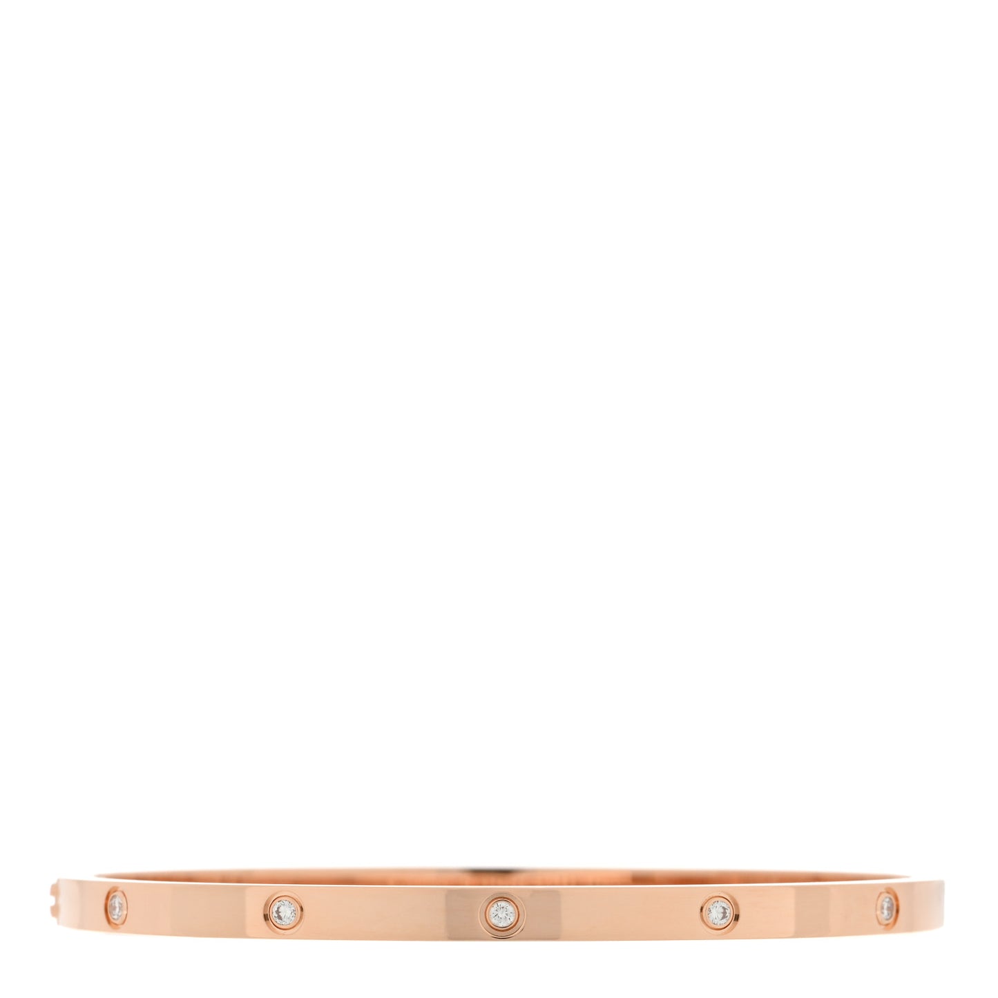 18K Pink Gold 10 Diamond Small LOVE Bracelet 17