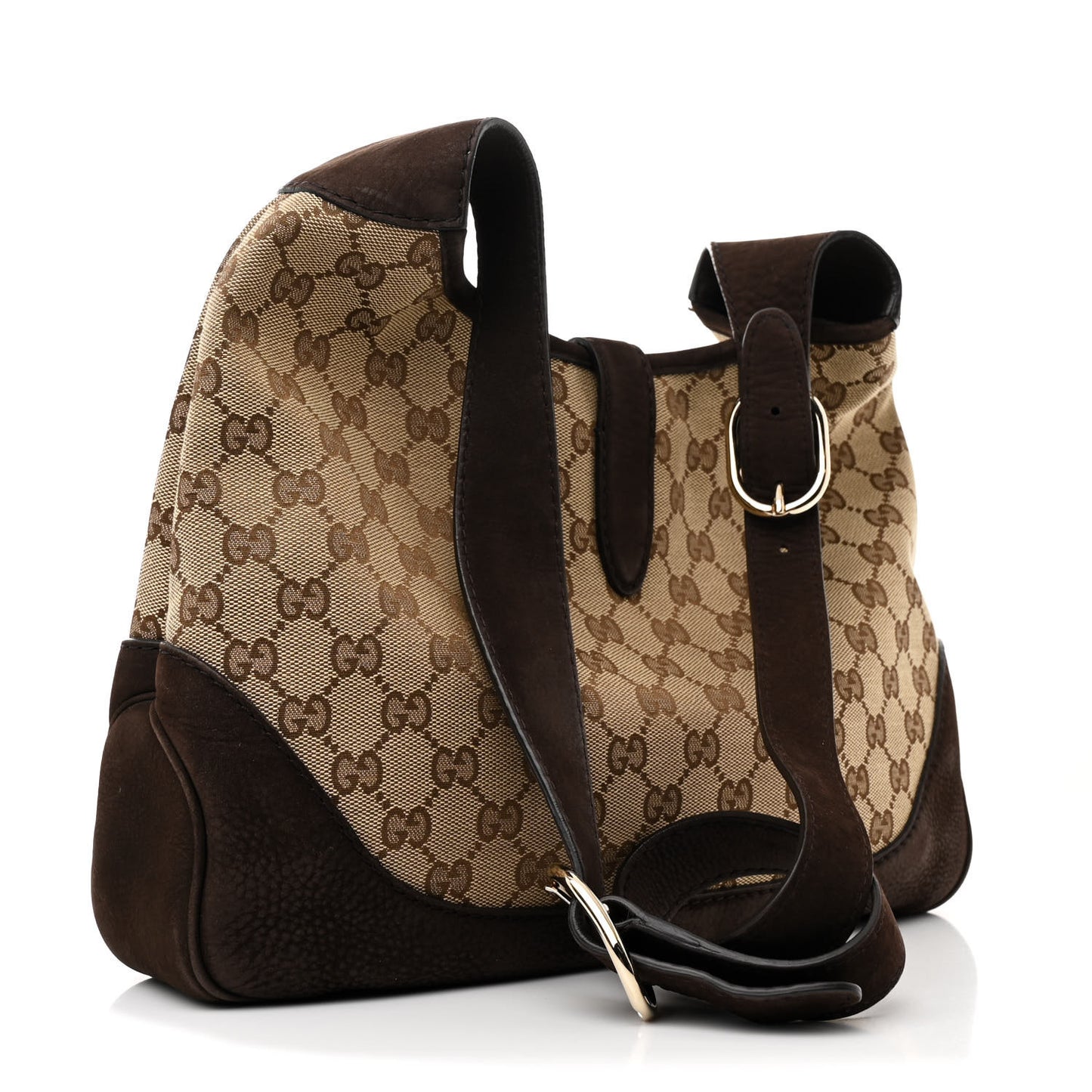 Monogram Web New Jackie Shoulder Bag Dark Brown