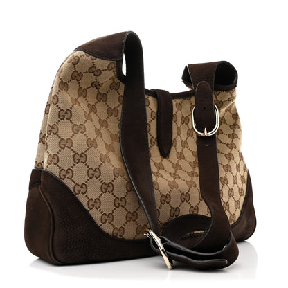 Gucci Monogram Web New Jackie Shoulder Bag Dark Brown 3 of 12