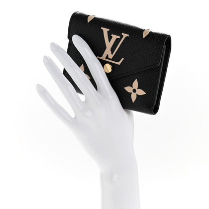 Louis Vuitton Empreinte Monogram Giant Victorine Wallet Black Beige 2 of 11