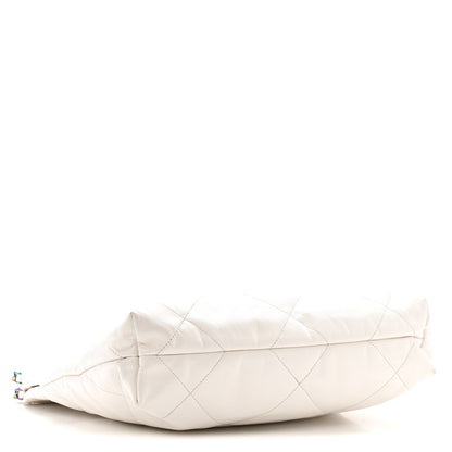 Chanel Shiny Calfskin Quilted Small Rainbow Chanel 22 White 5 of 13