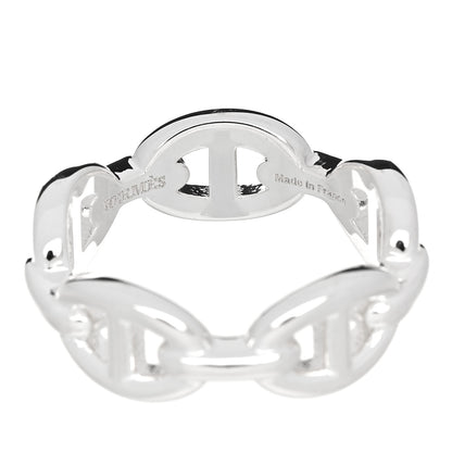 Hermes Sterling Silver PM Chaine d'Ancre Enchainee Band Ring 55 7.25 4 of 7