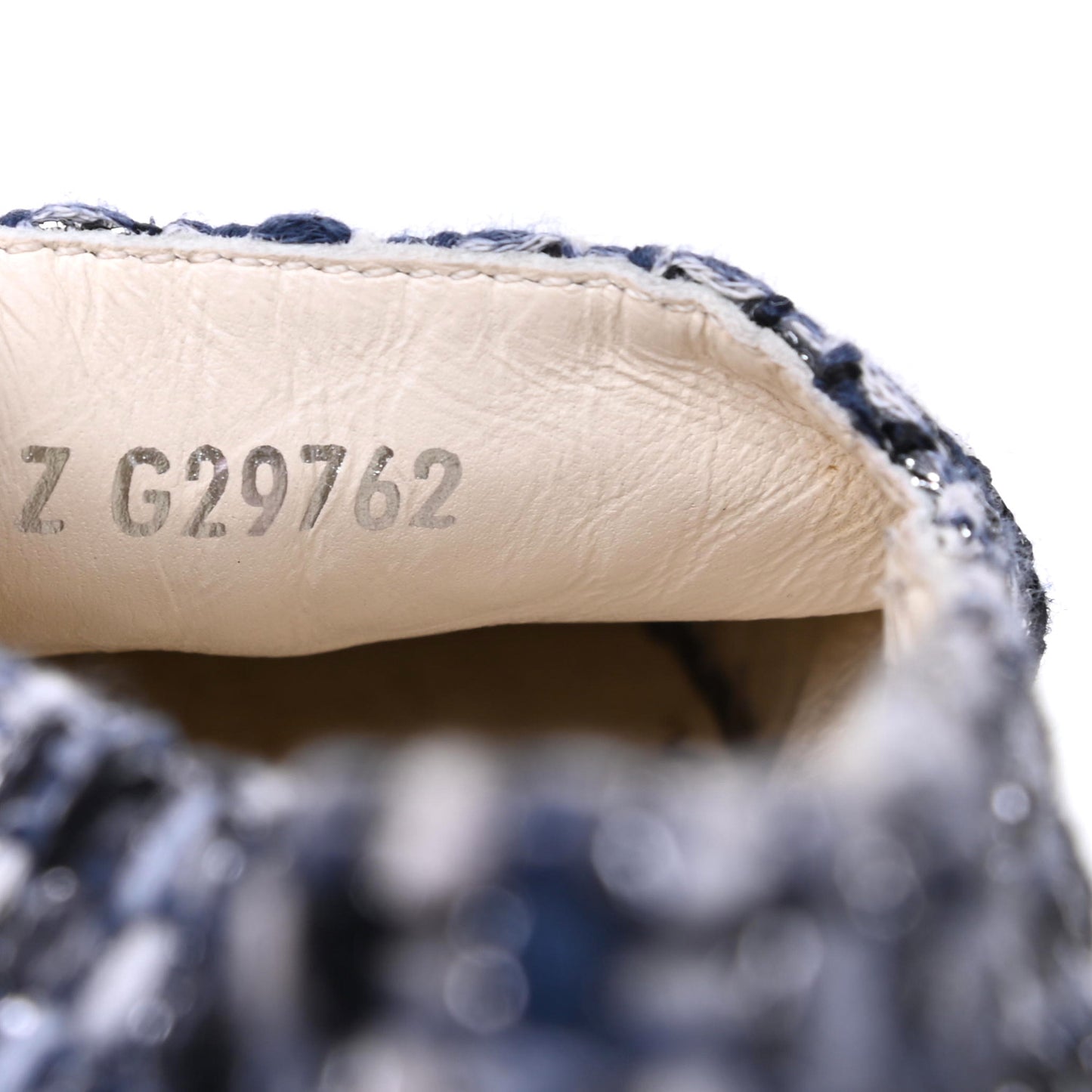 Metallic Tweed Lambskin CC Espadrilles 39 Blue Black Silver