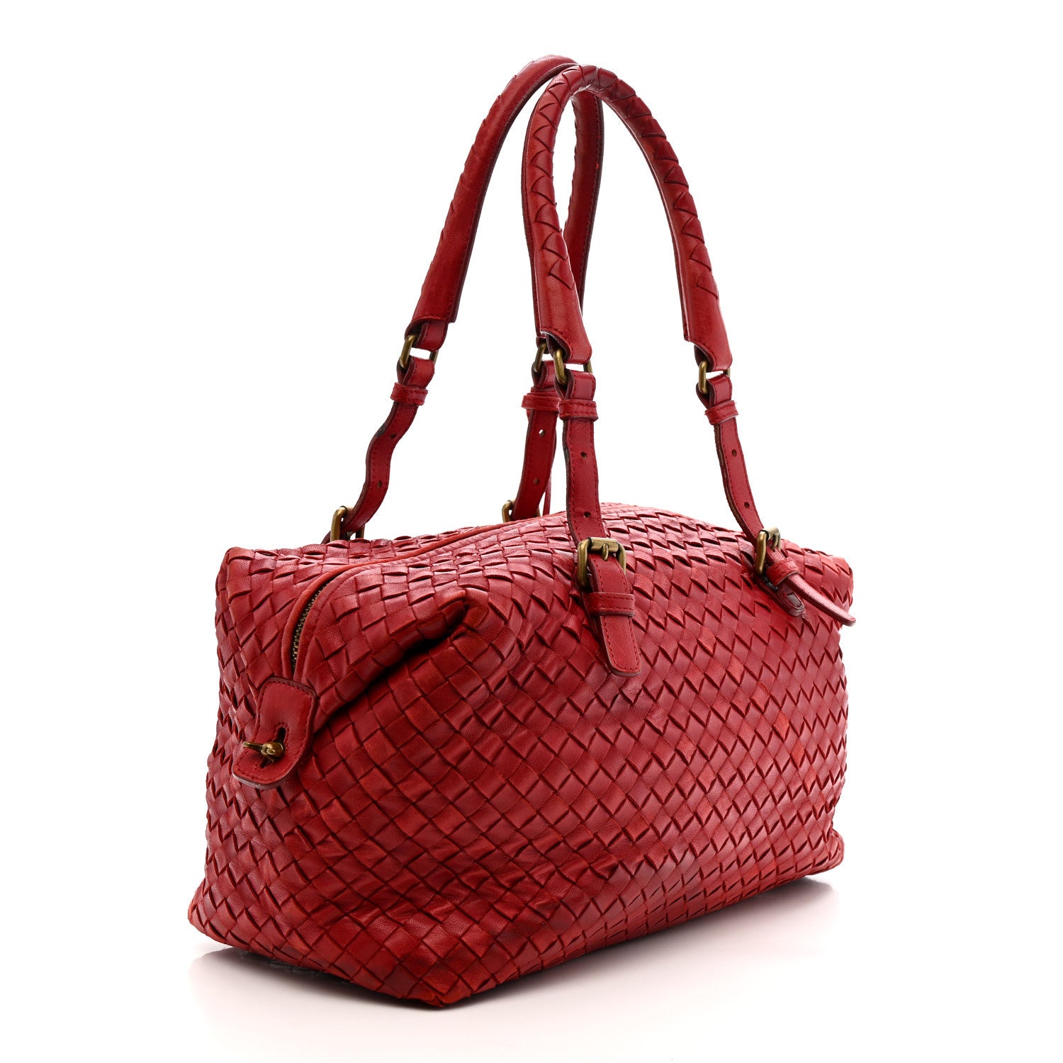Bottega Veneta Nappa Intrecciato Montaigne Bag Red 4 of 22