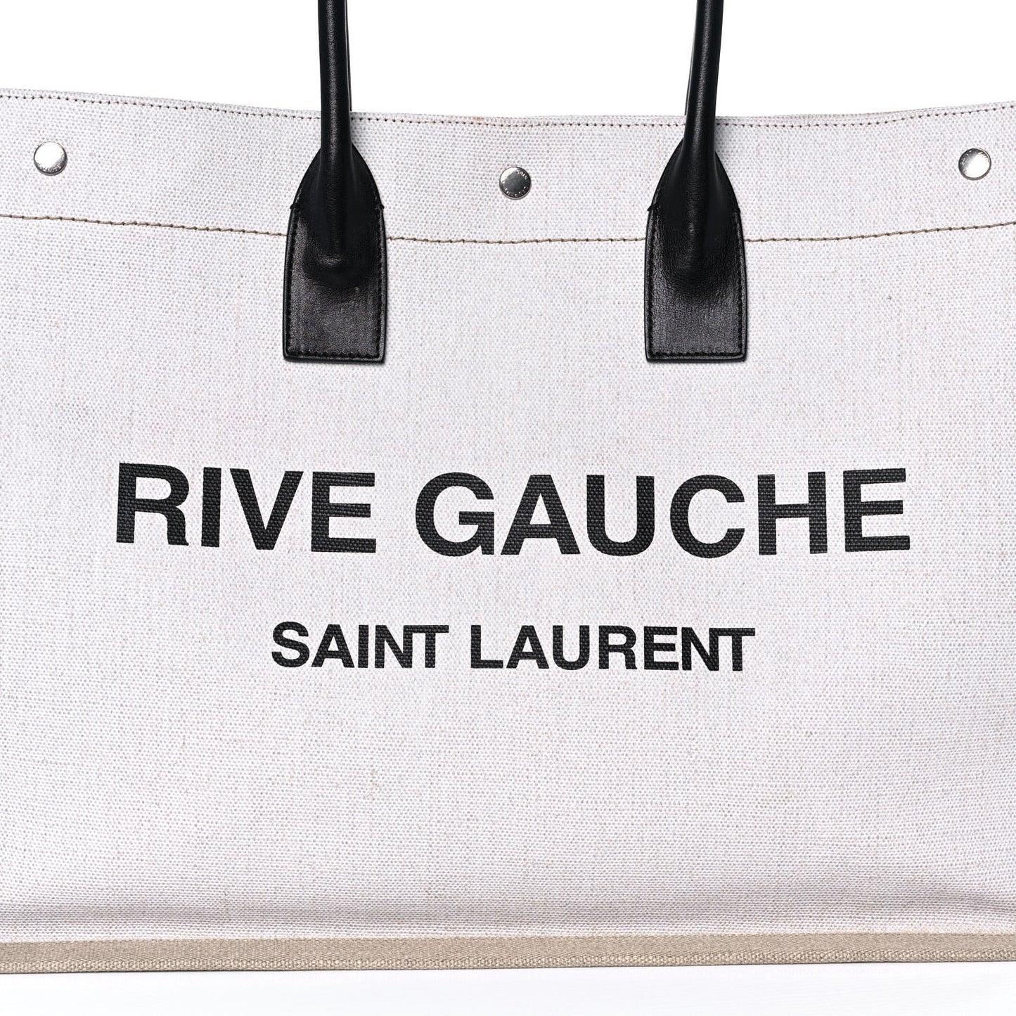 Linen Calfskin Rive Gauche Tote Optic White