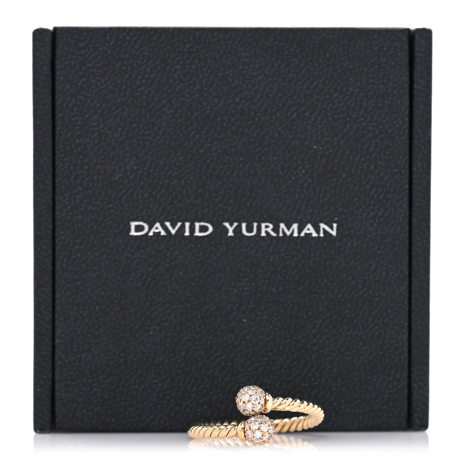 David Yurman 18K Yellow Gold Diamond Solari Bypass Ring 57 8 5 of 5