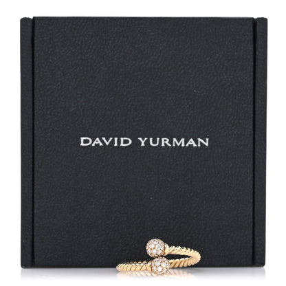 David Yurman 18K Yellow Gold Diamond Solari Bypass Ring 57 8 5 of 5