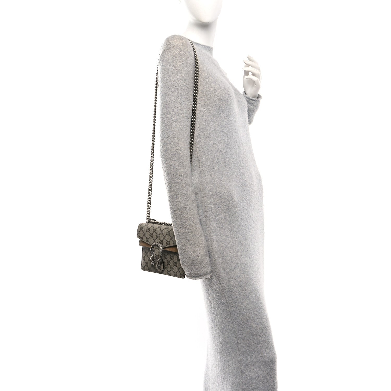 Gucci GG Supreme Monogram Mini Dionysus Shoulder Bag Taupe 2 of 10